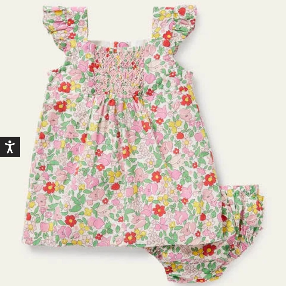 Baby Boden floral swing dress - like new!